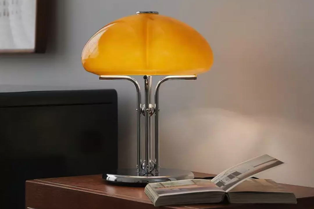 Lampe de table en verre Bauhaus moderne rétro aux champignons